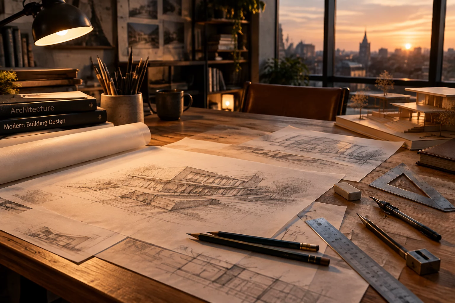 Architectural archive concept background
