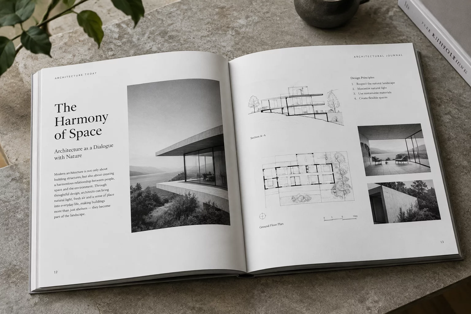 Architectural publication journal spread