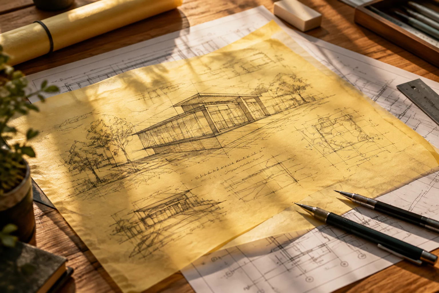 The First Sketch and the Final Building